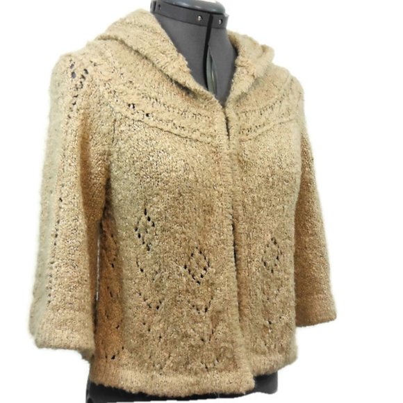 BKE Womans Light Brown Hooded Cardigan Sweater -S - Picture 2 of 8